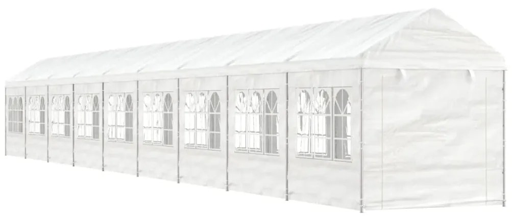 Gazebo com telhado 20,07x2,28x2,69 m polietileno branco