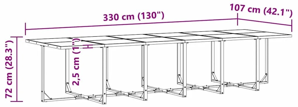 Conjunto de Jantar de Jardim de 22 Peças vidaXL com Almofadas em Aço e