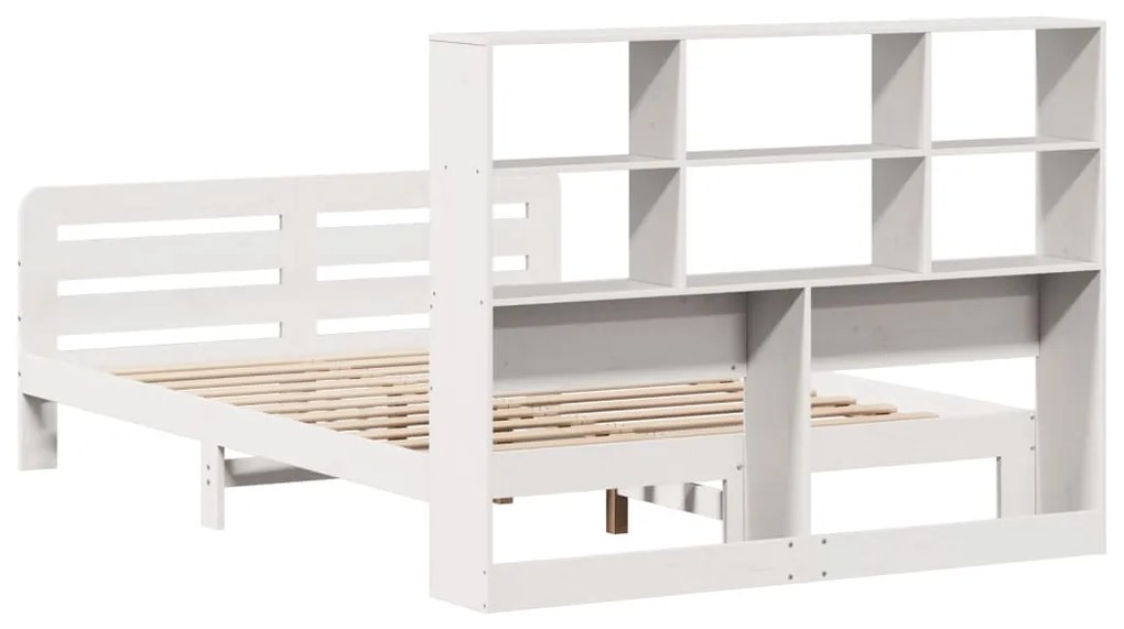 Cama sem colchão 120x190 cm madeira de pinho maciça branco