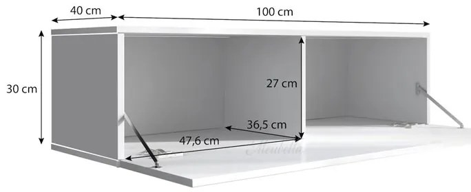 Mueble TV modelo Leiko H1 (100x30cm) color sonoma y blanco