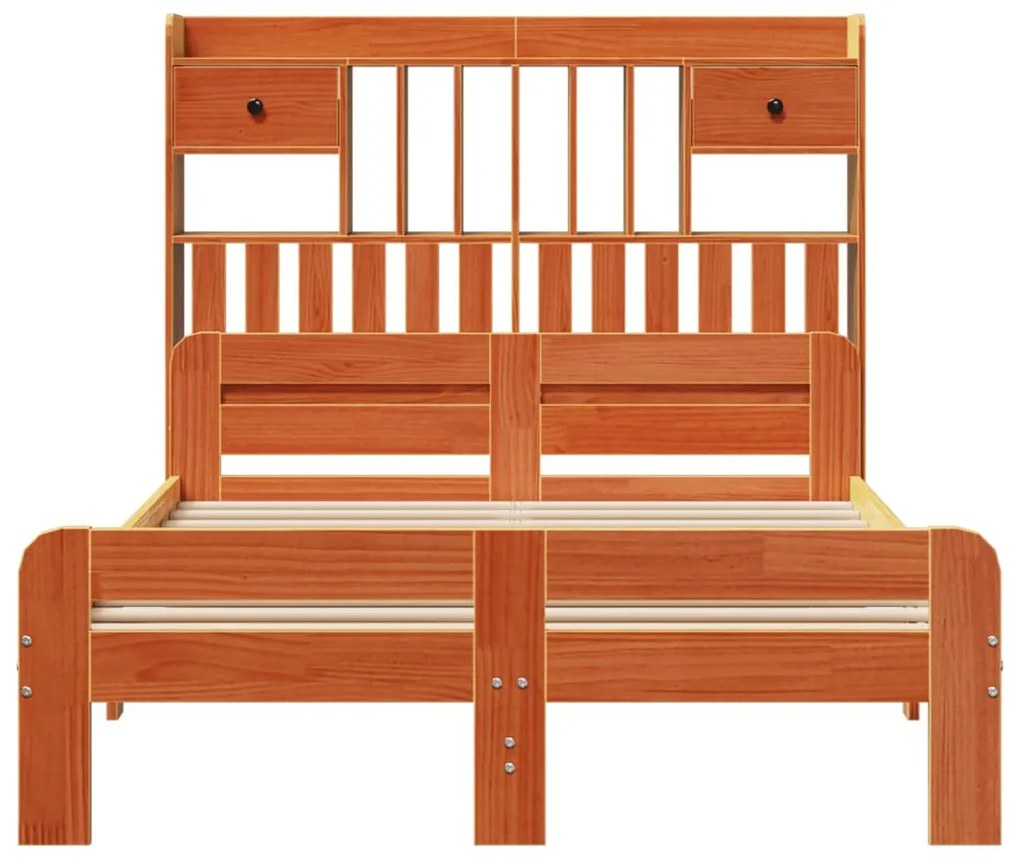 Cama com estante sem colchão 135x190 cm pinho maciço