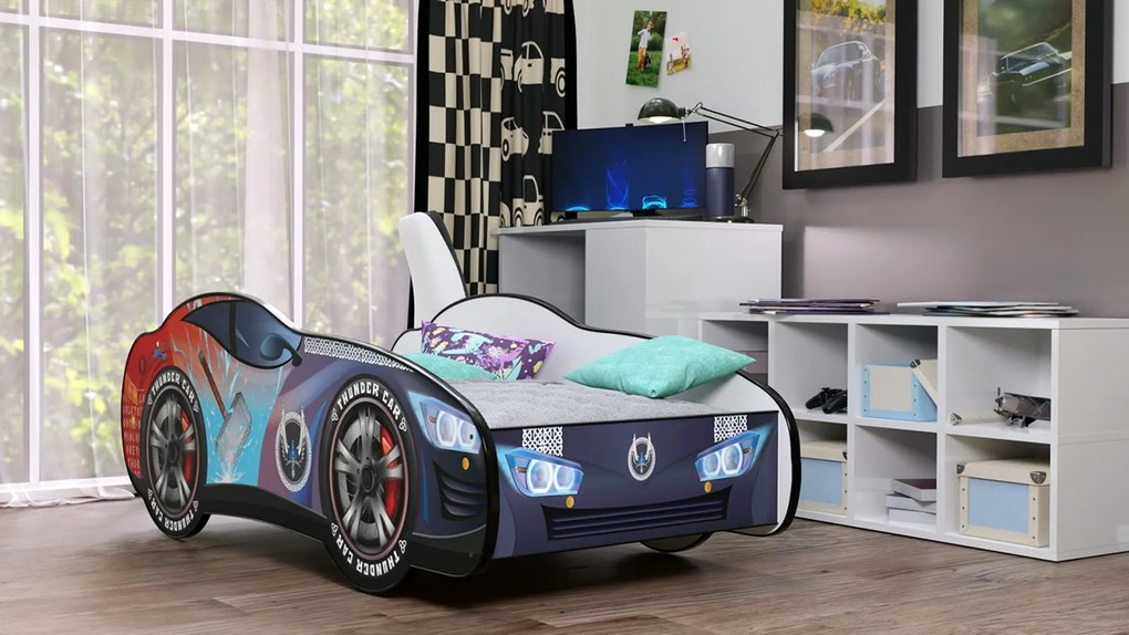 Cama Infantil Crianças Oferta Colchão Espuma Racing Car Herois 160 x 80 - Thundercar