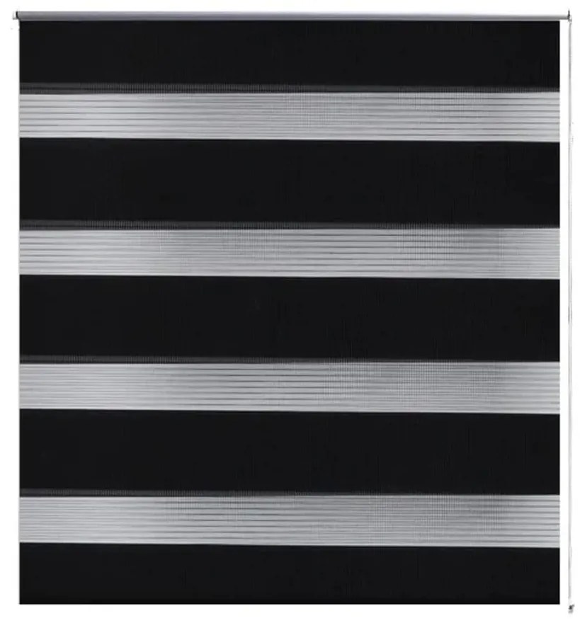 Estore de rolo 100 x 175 cm, linhas de zebra / Preto