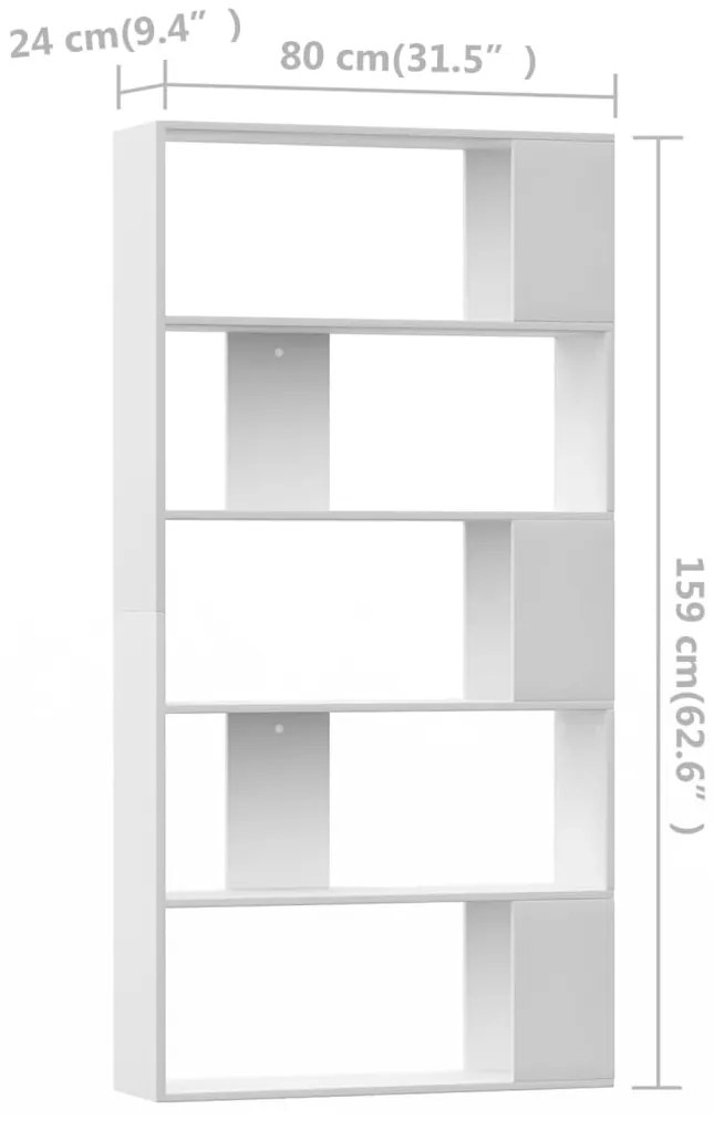 Estante/divisória 80x24x159 cm derivados de madeira branco