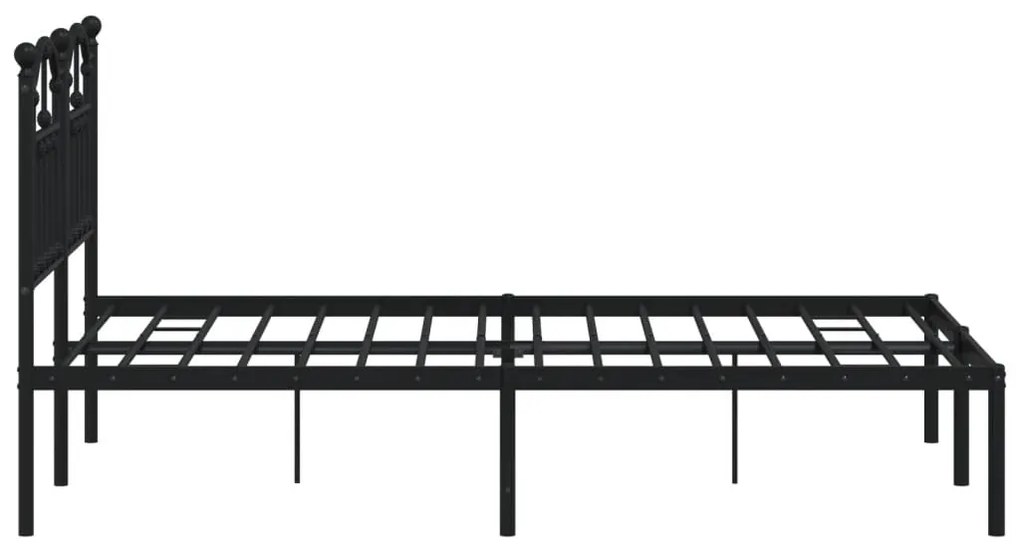 Estrutura de cama com cabeceira 120x190 cm metal preto