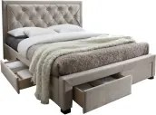 Cama de Casal BIA Bege - 160x200cm