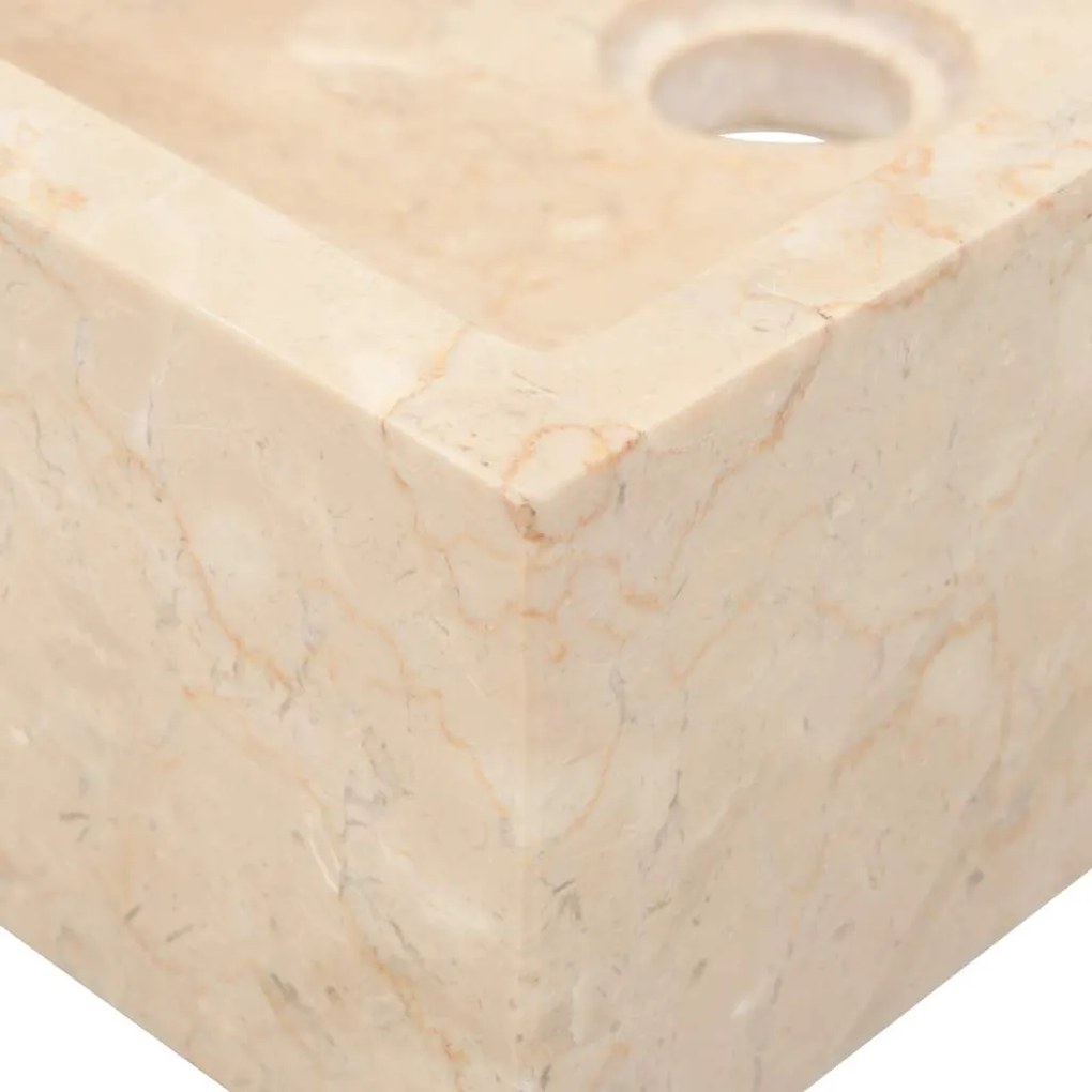 Lavatório 45x30x12 cm mármore creme brilhante