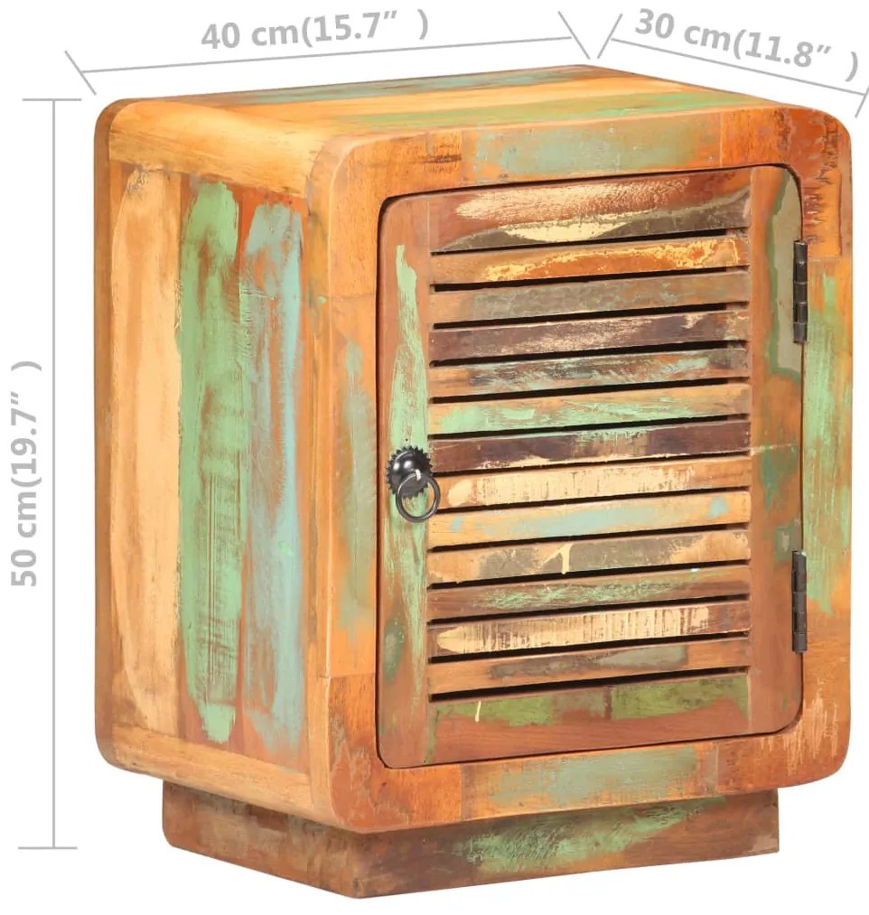 Mesa de cabeceira 40x30x50 cm madeira recuperada maciça