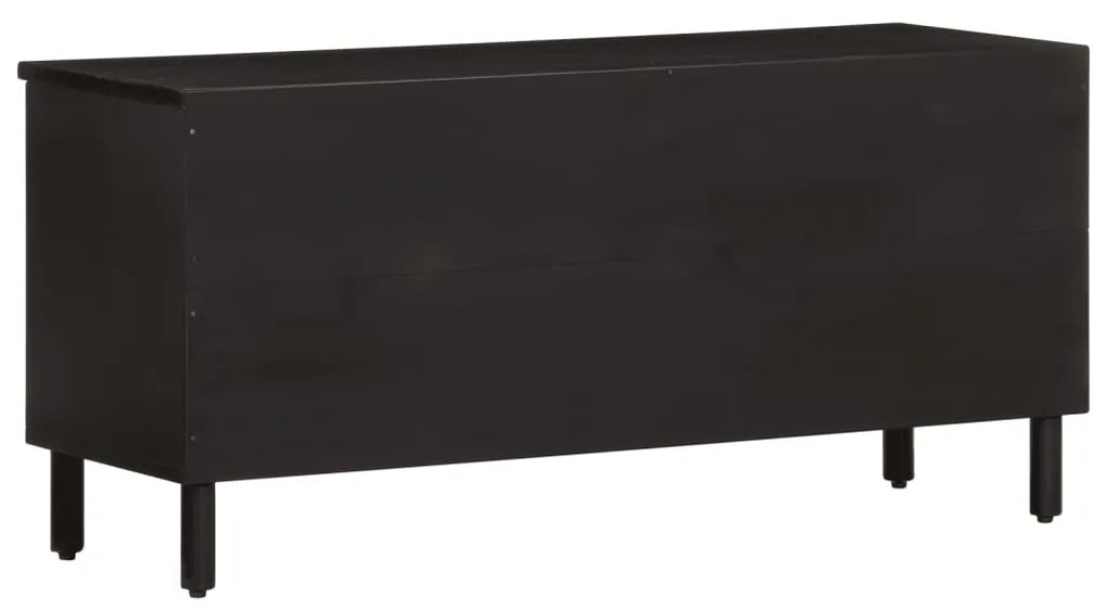 Móvel de TV 100x33x46 cm madeira de mangueira maciça preto