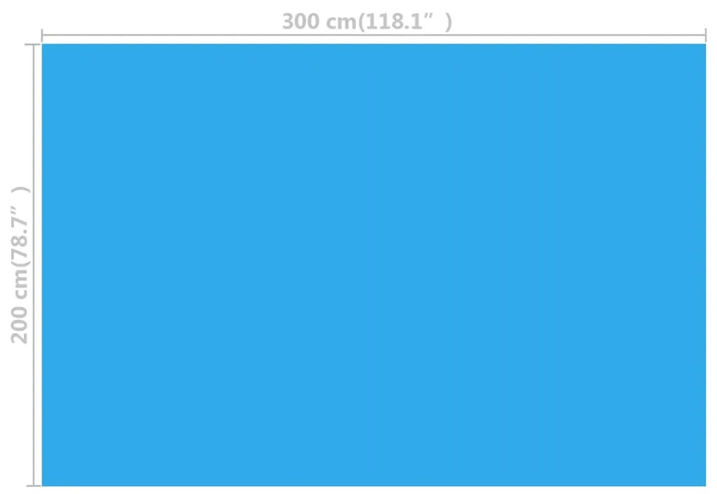 Cobertura de piscina retangular 300 x 200 cm PE azul