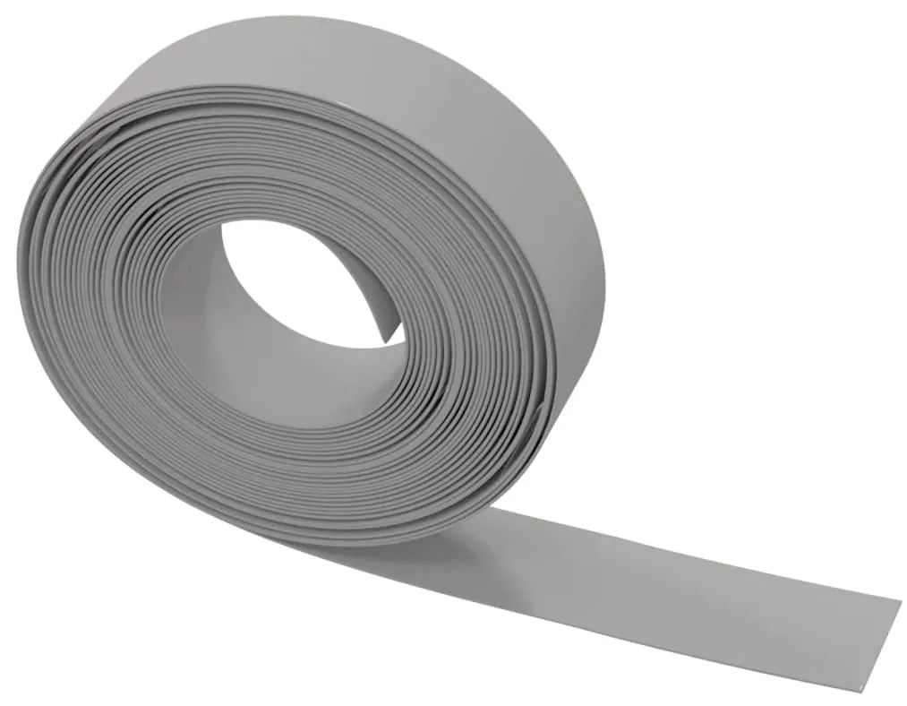 Bordas de jardim 5 pcs 10 m 15 cm polietileno cinzento