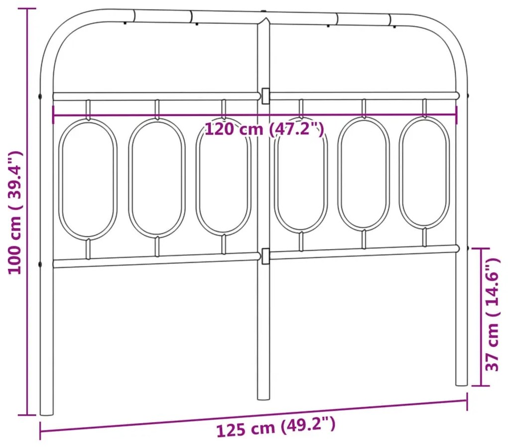 Cabeceira de cama 120 cm metal branco