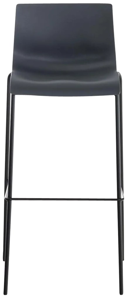 Conjunto de 2 bancos de bar Hoover em plástico e com estrutura preta 43 x 100 x 48 cm Cinzento