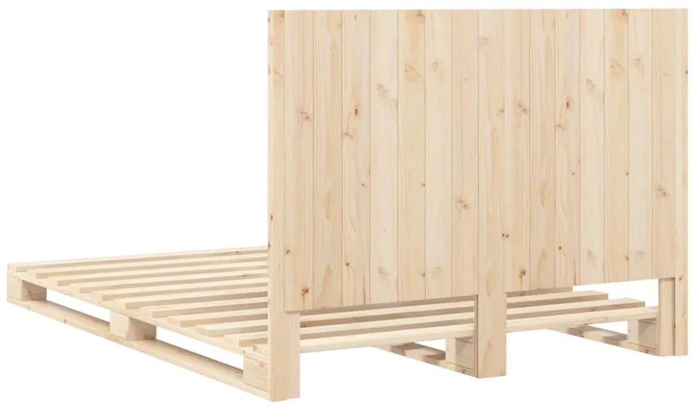 Estrutura de cama com cabeceira 140x200 cm pinho maciço