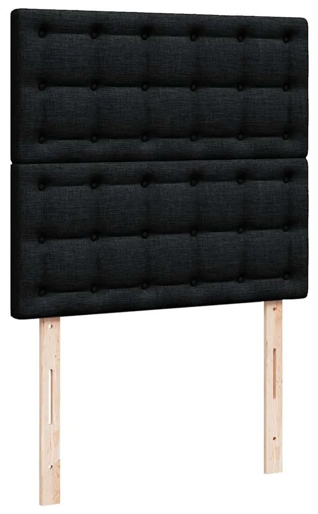 Estrutura de cama otomana com colchão preto 80x200cm tecido