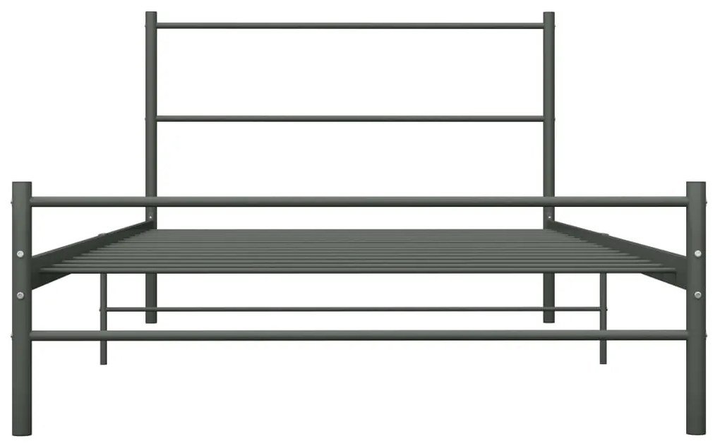 Estrutura de cama 100x200 cm metal cinzento