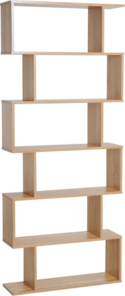 HOMCOM Estante para Livros Moderna com 6 Prateleiras de Madeira 80x23x192 cm para Sala de Jantar Sala de Estar Estúdio Cor Natural | Aosom Portugal