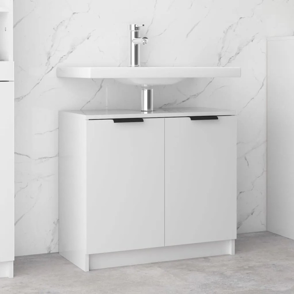 811310 vidaXL Armário casa de banho 64,5x33,5x59 cm madeira branco brilhante