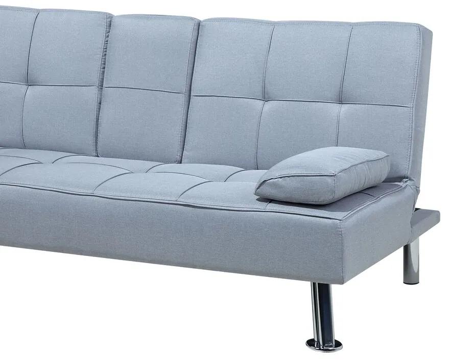 Sofá-cama em tecido cinzento claro ROXEN Beliani