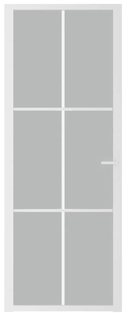 Porta de interior 76x201,5 cm vidro fosco e alumínio branco