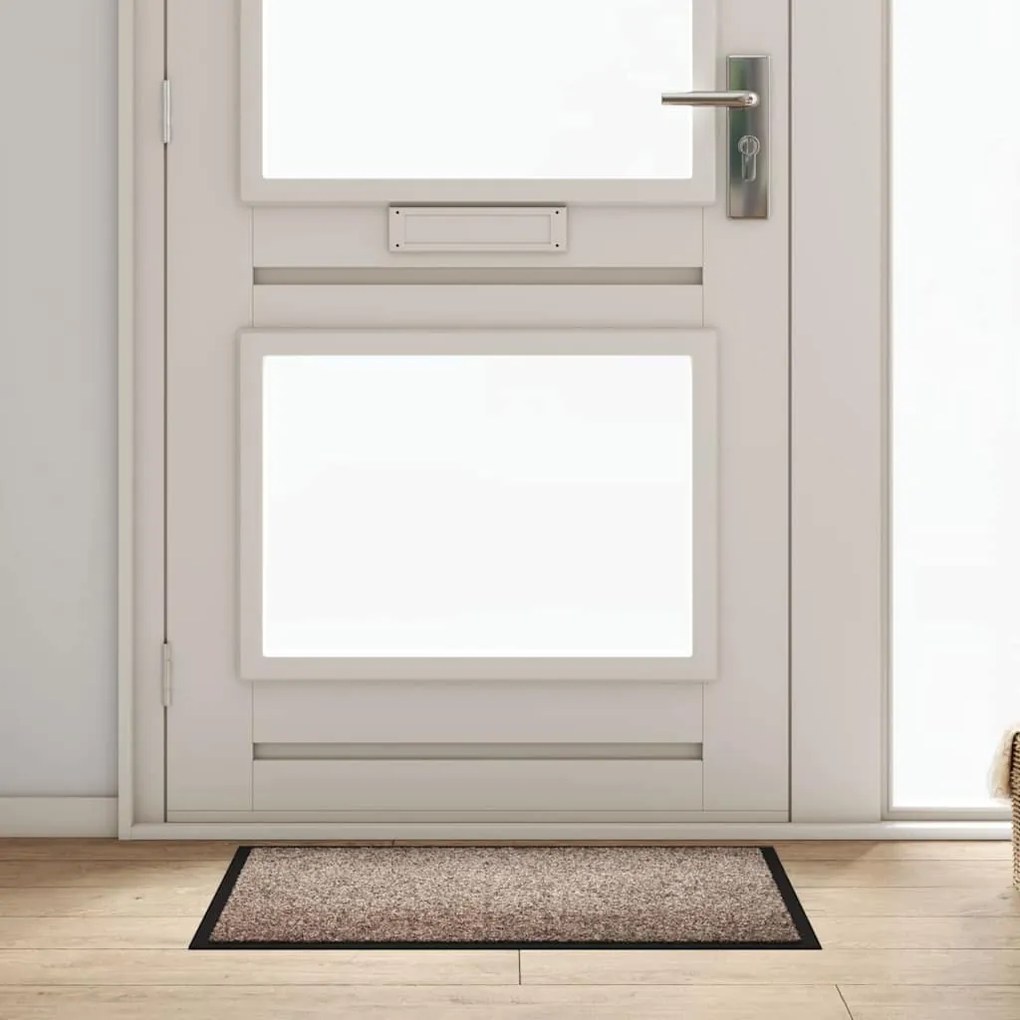 vidaXL Tapete de Entrada Bege 60 x 40 x 1.2 cm Tecido de Teddy