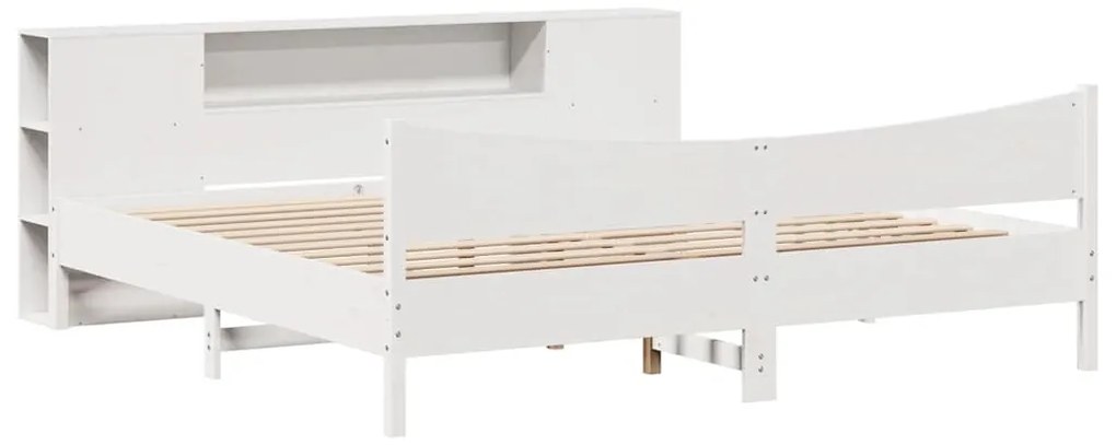 Cama sem colchão 180x200 cm madeira de pinho maciça branco