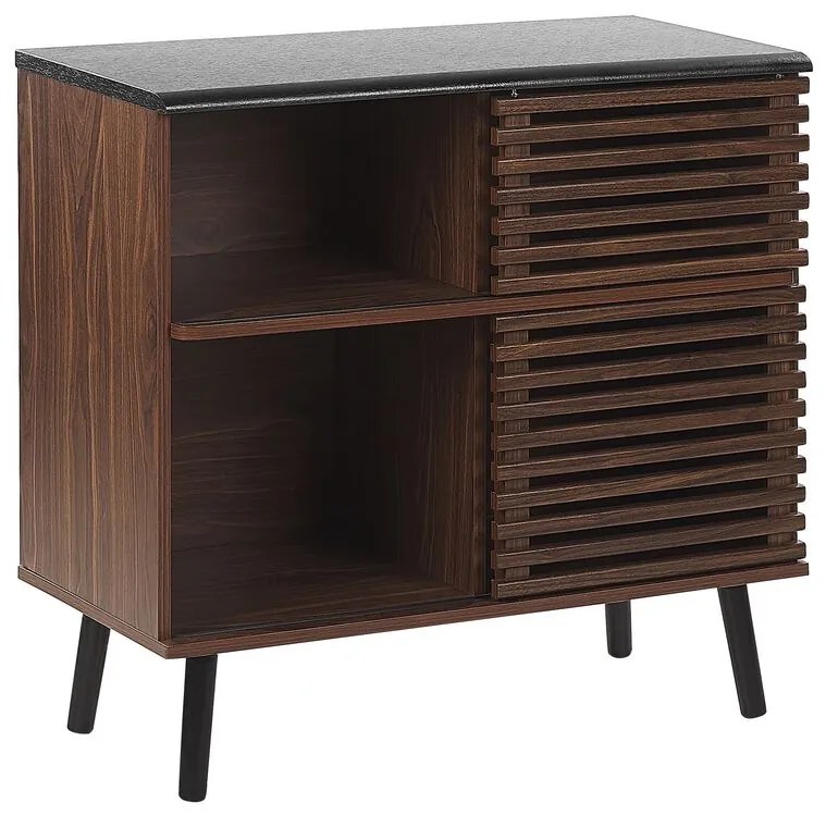 Aparador com 2 portas castanho escuro PERTH Beliani