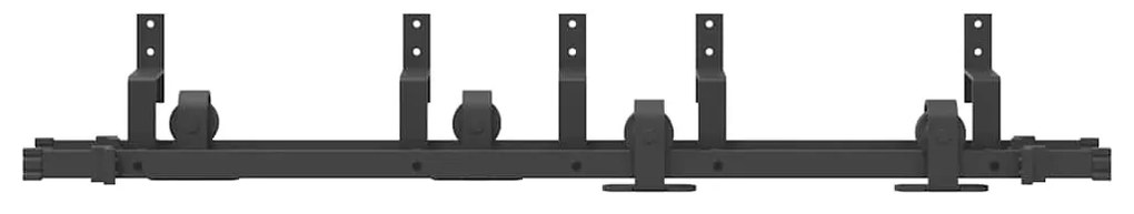 Kit de ferragens para porta deslizante 152,5 cm aço preto