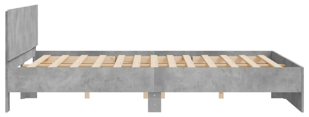 Estrutura de cama com cabeceira 160x200 cm cinzento cimento