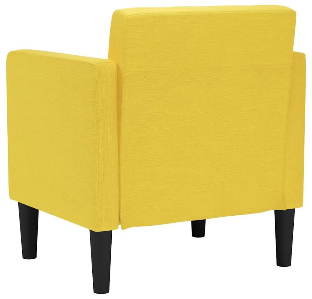 Poltrona com apoio de braços 53 cm tecido amarelo-claro