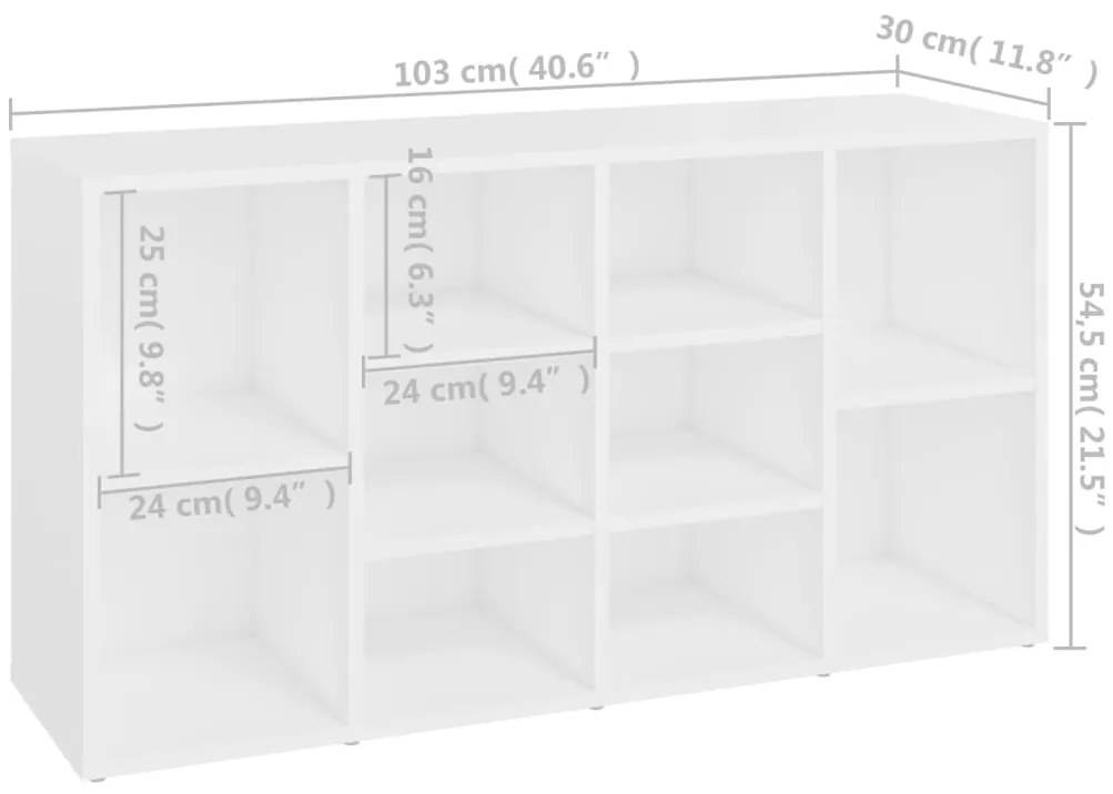 Sapateira 103x30x54,5 cm contraplacado branco