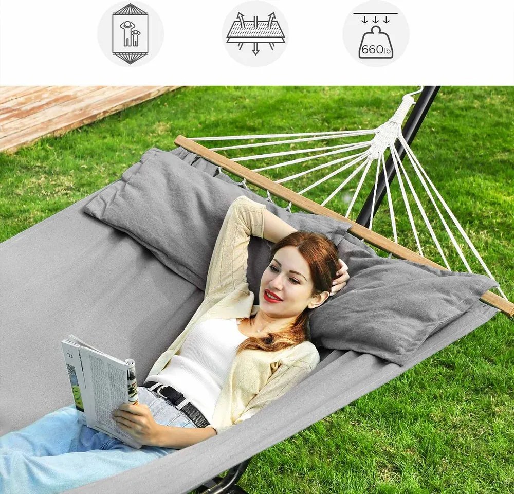 Rede descanso (SUPORTE NÃO INCLUIDO) de exterior 210 x 150 (C x L) cinzenta