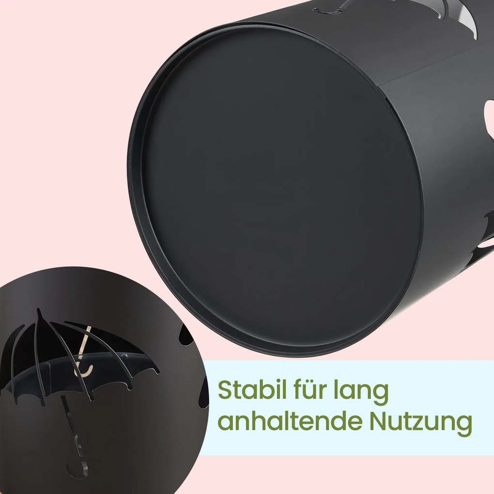 Suporte para guarda-chuvas, redondo 17 x 41 cm (Ø x A) preto