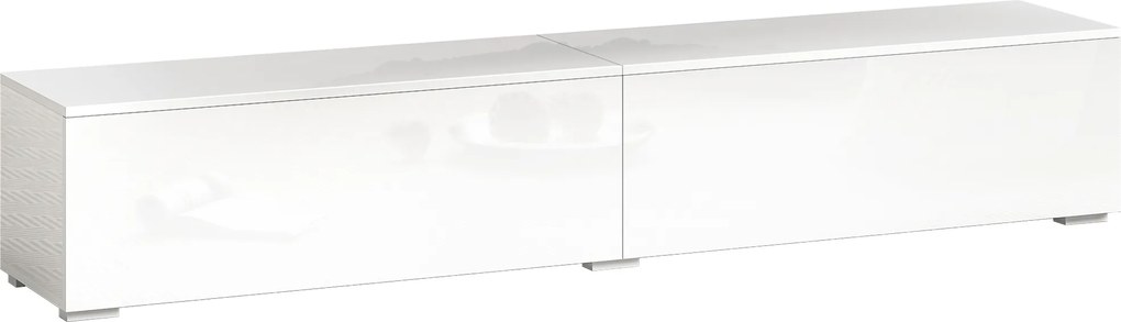HOMCOM Móvel para TV até 190.5 cm Suspenso com Portas com Fecho de Pressão, 180x33x30 cm, Branco Lacado | Aosom Portugal