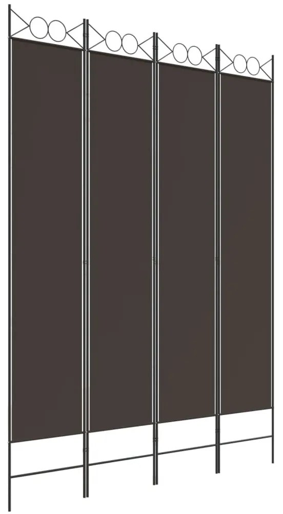 Biombo/divisória com 4 painéis 160x220 cm tecido castanho