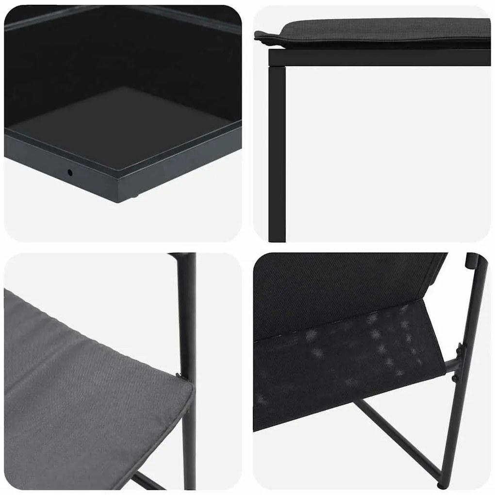 Conjunto de Jantar para Jardim vidaXL com 16 Peças e Almofadas em Aço