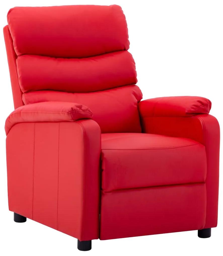 289687 vidaXL Poltrona reclinável couro artificial vermelho