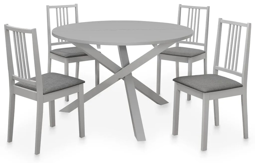 vidaXL 5 pcs conjunto de jantar MDF cinzento