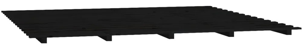 Estrutura de cama 200x200 cm madeira de pinho maciça preto