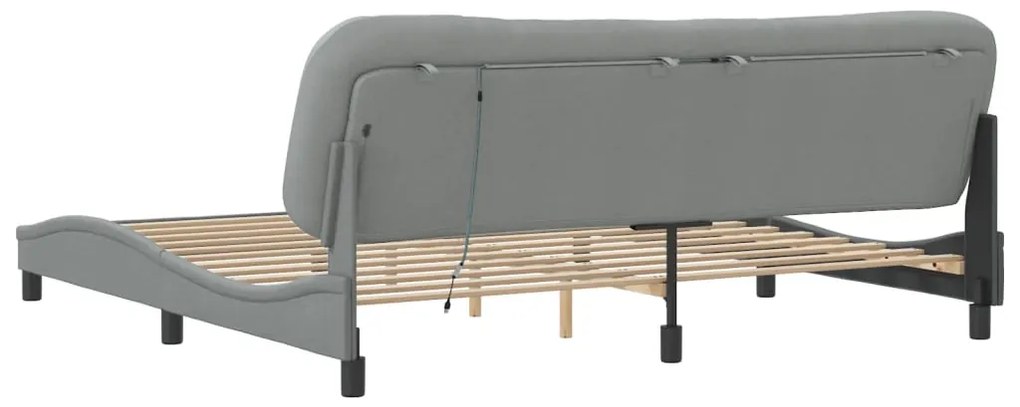 Estrutura de cama com LED sem colchão 200x200 cm tecido