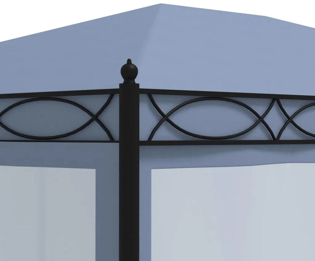 Gazebo com proteções em rede 3x4 m aço antracite