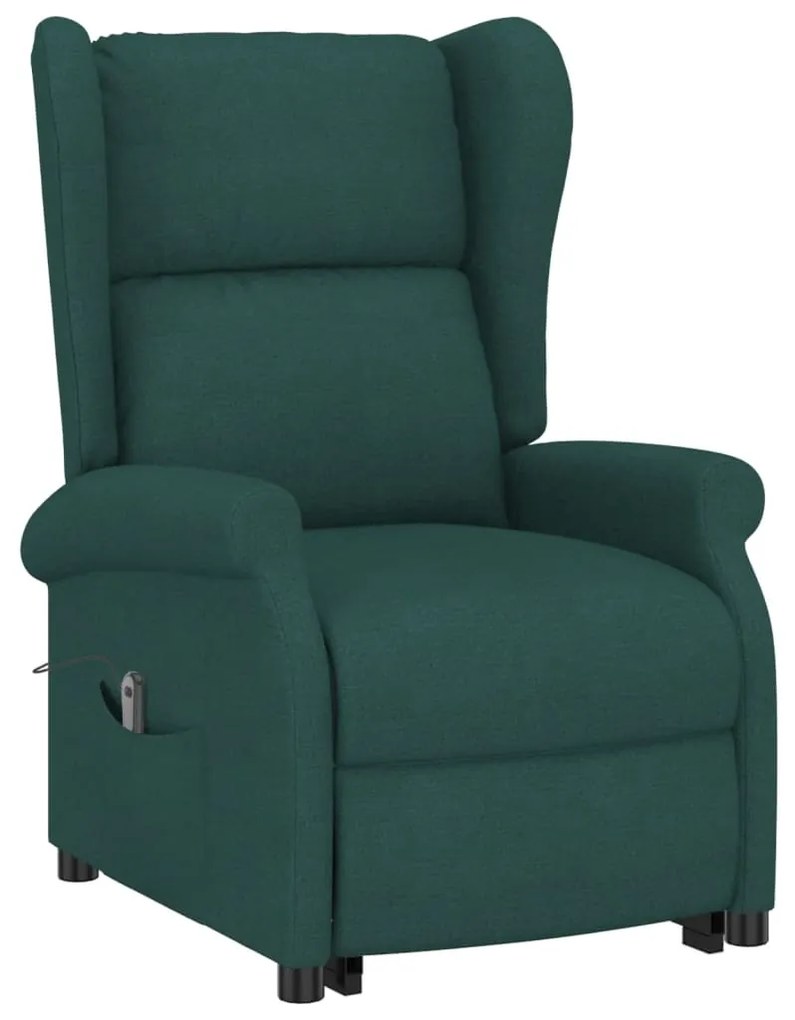 Poltrona elevatória tecido verde-escuro