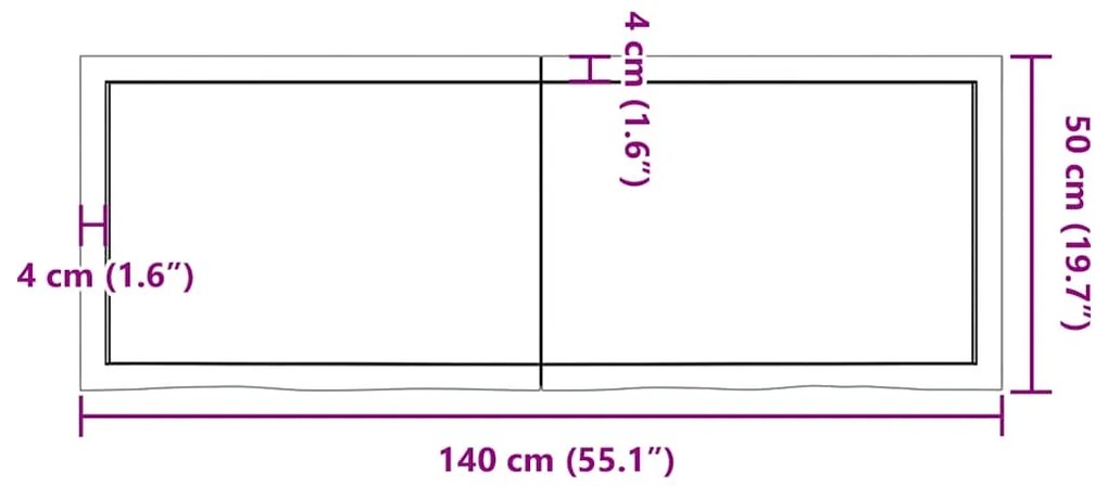 Prateleira de parede 140x50x(2-4)cm carvalho maciço não tratado