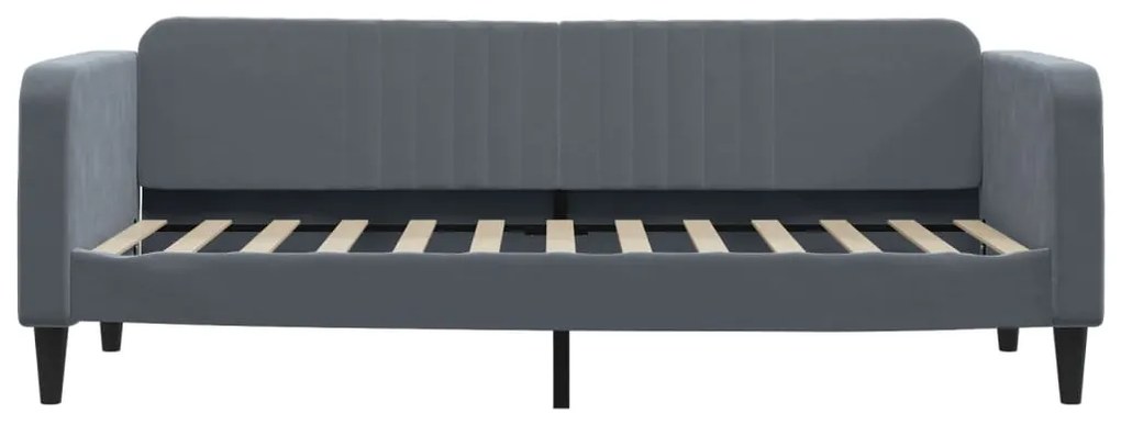 Sofá-cama 80x200 cm veludo cinzento-escuro