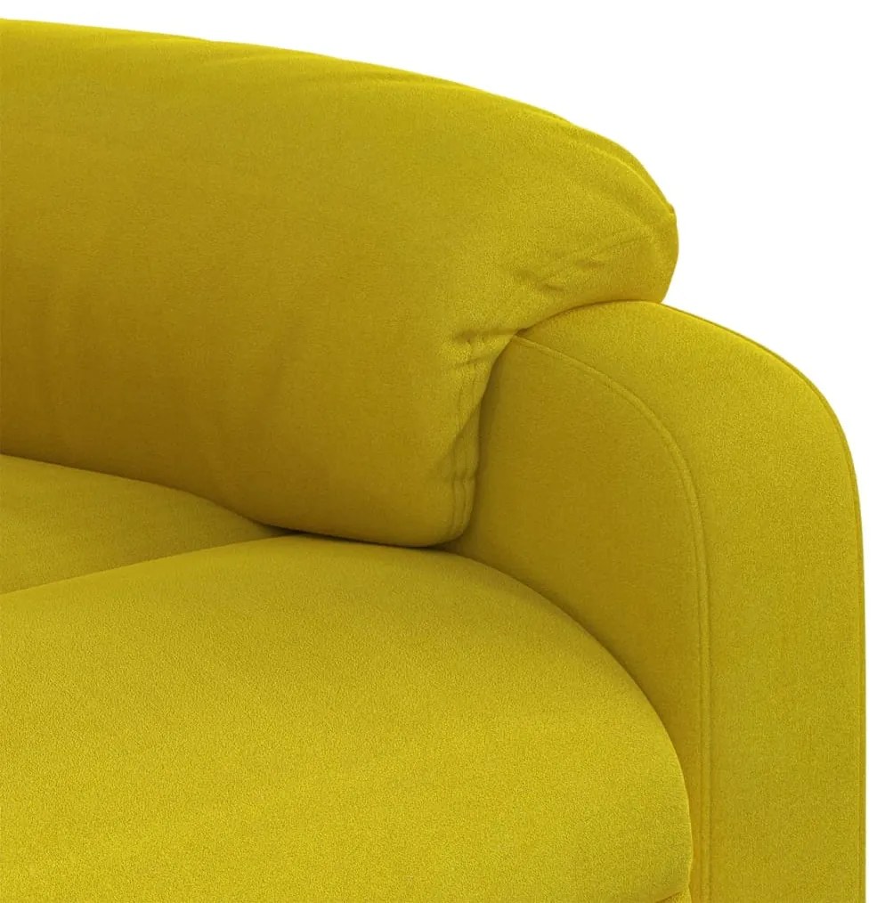 Poltrona elétrica reclinável veludo amarelo