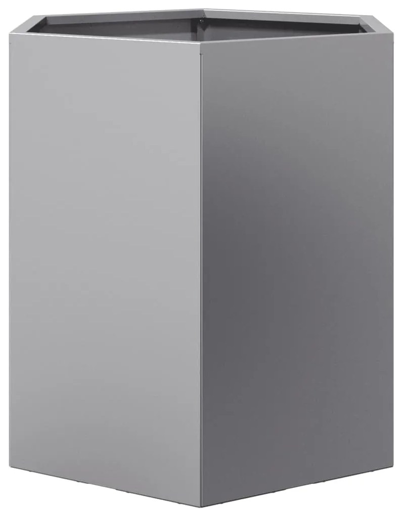 Vaso/floreira de jardim hexagonal 46x40x45 cm aço galvanizado