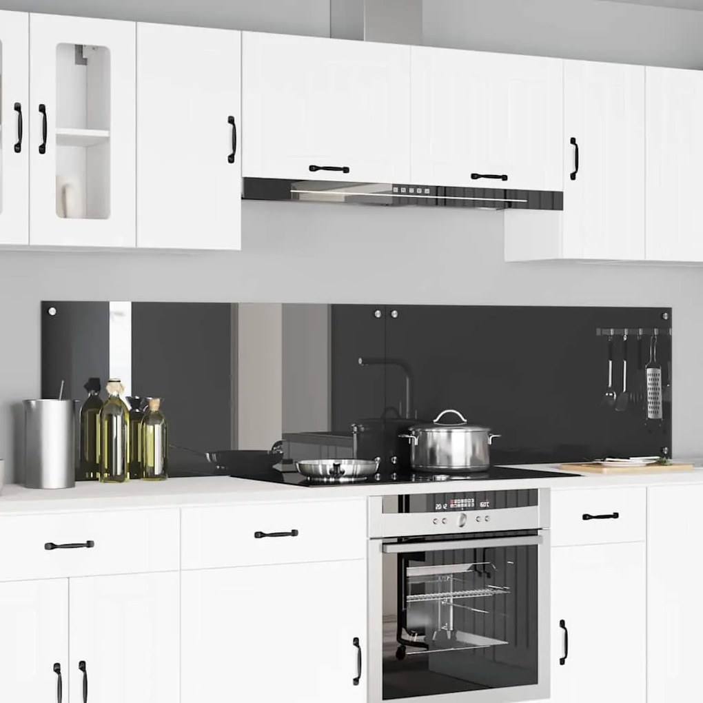 vidaXL Proteção de Cozinha 2 pcs Cinza Escuro 110 x 50 cm