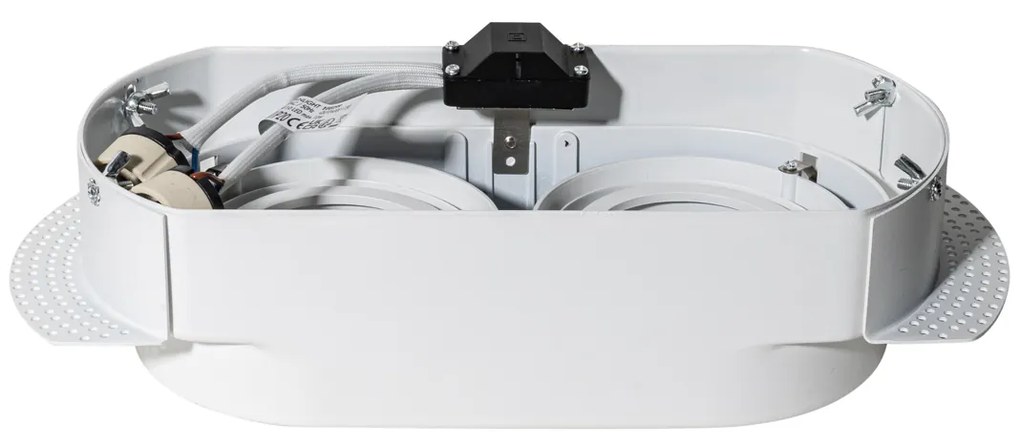 Conjunto de 6 focos embutidos arredondados brancos GU10 70mm 2-Light - Hubs