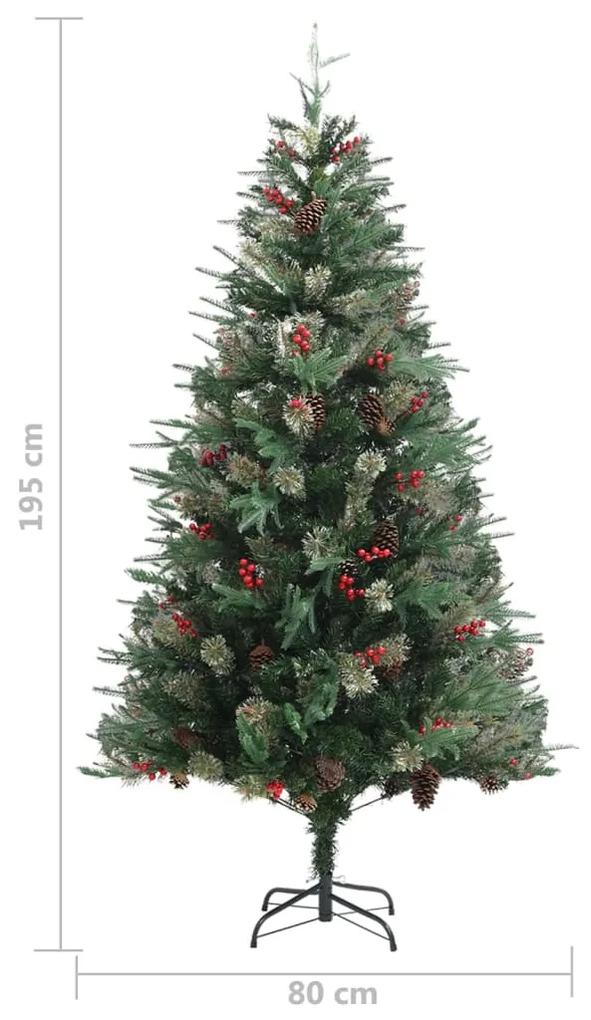 Árvore de Natal com pinhas 195 cm PVC e PE verde