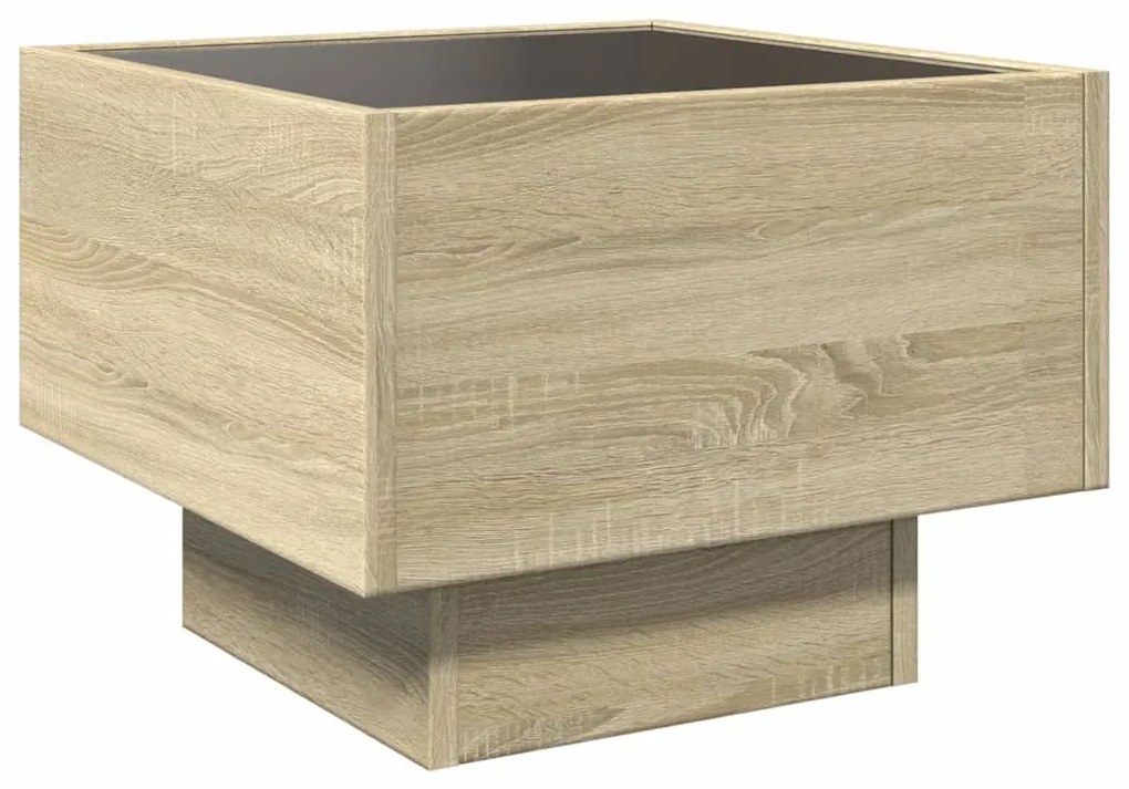 Mesa de cabeceira c/ LED Infinity 40x40x30 cm carvalho sonoma